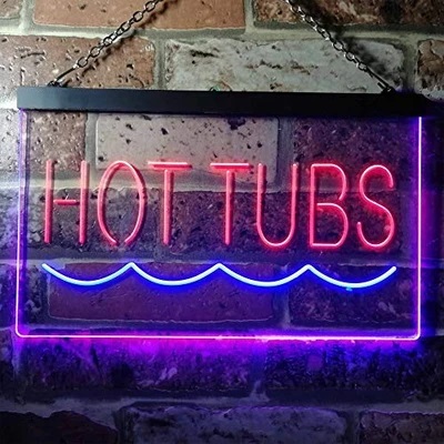 Hot Tubs Dual LED Neon Light Sign